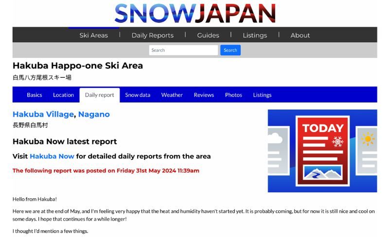 Best Hakuba Weather Websites - 1 - Snow Japan