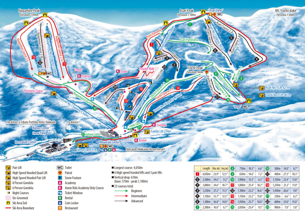 Top 10 Places to Ski in Japan - Kiroro Trail Map