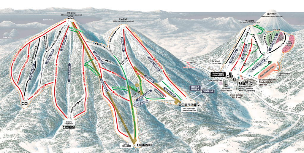 Top 10 Places to Ski in Japan - Rusutus Trail Map