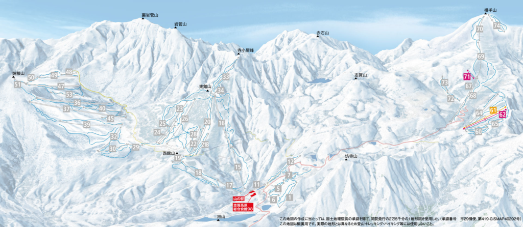 Top 10 Places to Ski in Japan - Shiga Kogen Trail Map