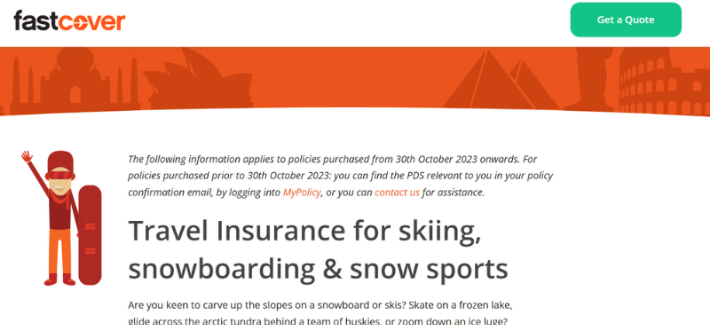 Ski Travel Insurance - Fast Cover