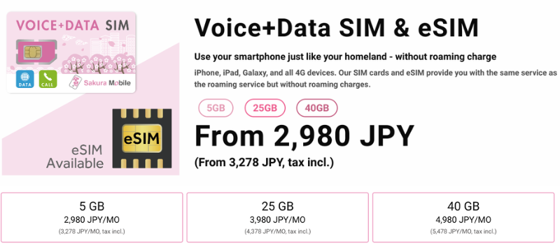 Sakura Mobile SIM Review - Long-Term Voice + Data SIM Pricing